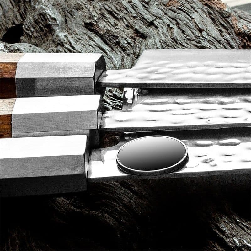 image-Damascus Sanhe Steel Forging Kitchen Knife Household