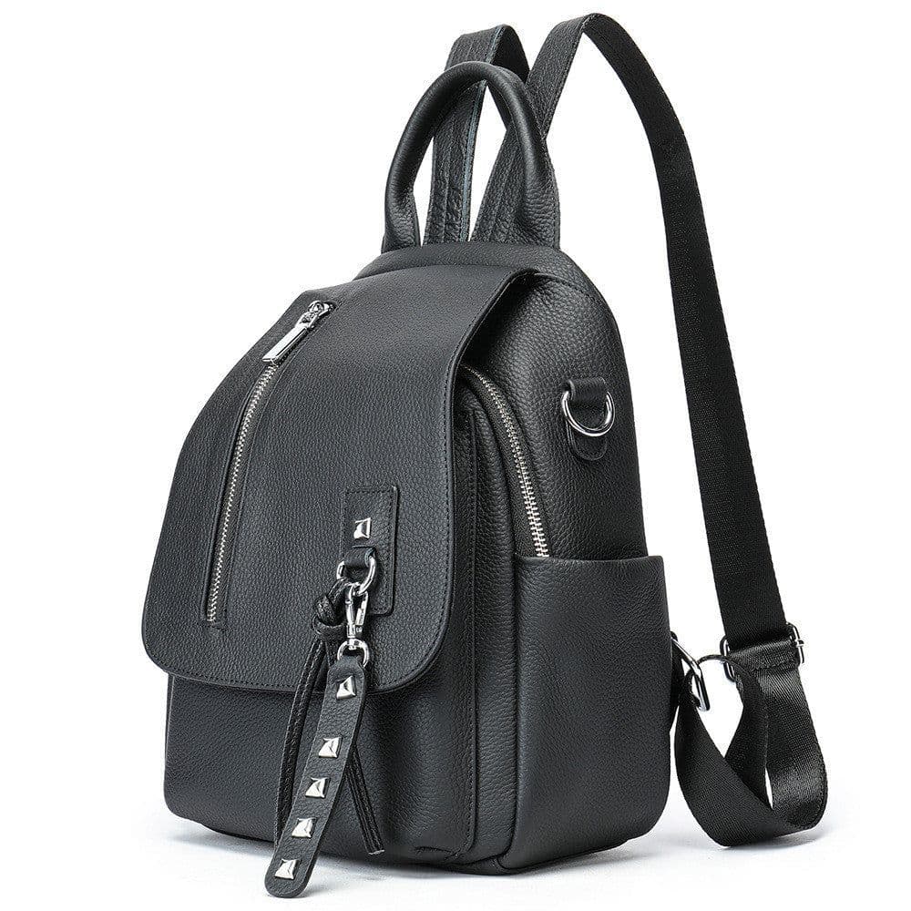 image-Women's Casual Simple Leather Backpack