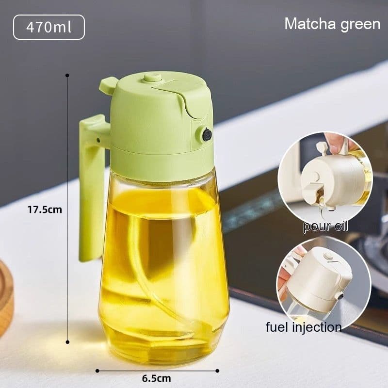 image-470ML Olive Oil Sprayer Dispenser For Cooking BBQ 2 In 1 Glass Oil Vinegar Soy Sauce Spray Kitchen Oil Bottle For Air Fryer