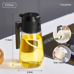image-470ML Olive Oil Sprayer Dispenser For Cooking BBQ 2 In 1 Glass Oil Vinegar Soy Sauce Spray Kitchen Oil Bottle For Air Fryer