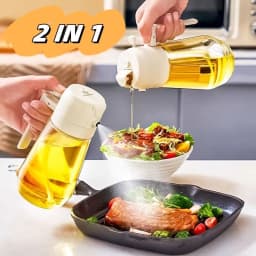 image-470ML Olive Oil Sprayer Dispenser For Cooking BBQ 2 In 1 Glass Oil Vinegar Soy Sauce Spray Kitchen Oil Bottle For Air Fryer