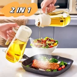 image-470ML Olive Oil Sprayer Dispenser For Cooking BBQ 2 In 1 Glass Oil Vinegar Soy Sauce Spray Kitchen Oil Bottle For Air Fryer