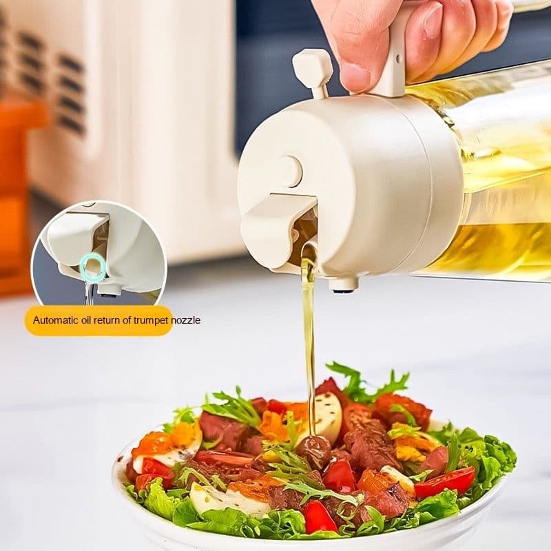 image-470ML Olive Oil Sprayer Dispenser For Cooking BBQ 2 In 1 Glass Oil Vinegar Soy Sauce Spray Kitchen Oil Bottle For Air Fryer