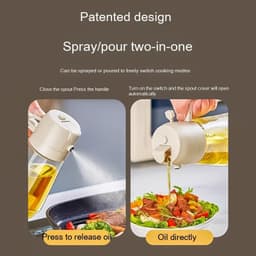 image-470ML Olive Oil Sprayer Dispenser For Cooking BBQ 2 In 1 Glass Oil Vinegar Soy Sauce Spray Kitchen Oil Bottle For Air Fryer