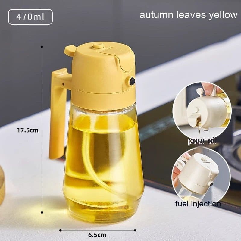 image-470ML Olive Oil Sprayer Dispenser For Cooking BBQ 2 In 1 Glass Oil Vinegar Soy Sauce Spray Kitchen Oil Bottle For Air Fryer