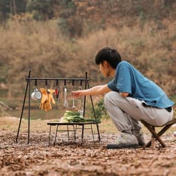 image-Outdoor Camping Aluminum Alloy Large Foldable Portable Clothes Drying Rack For Camping Travel Triangle