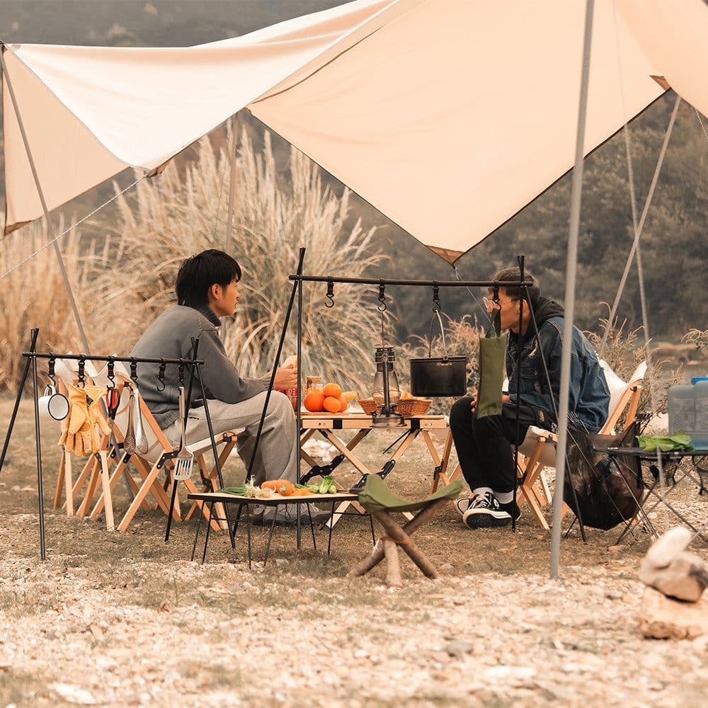 image-Outdoor Camping Aluminum Alloy Large Foldable Portable Clothes Drying Rack For Camping Travel Triangle