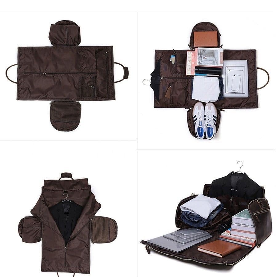 image-Large Capacity Retro Men Fitness Foldable Luggage Bag