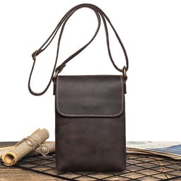 image-Men's Leather Shoulder Bag Women's Crazy Horse Leather Crossbody