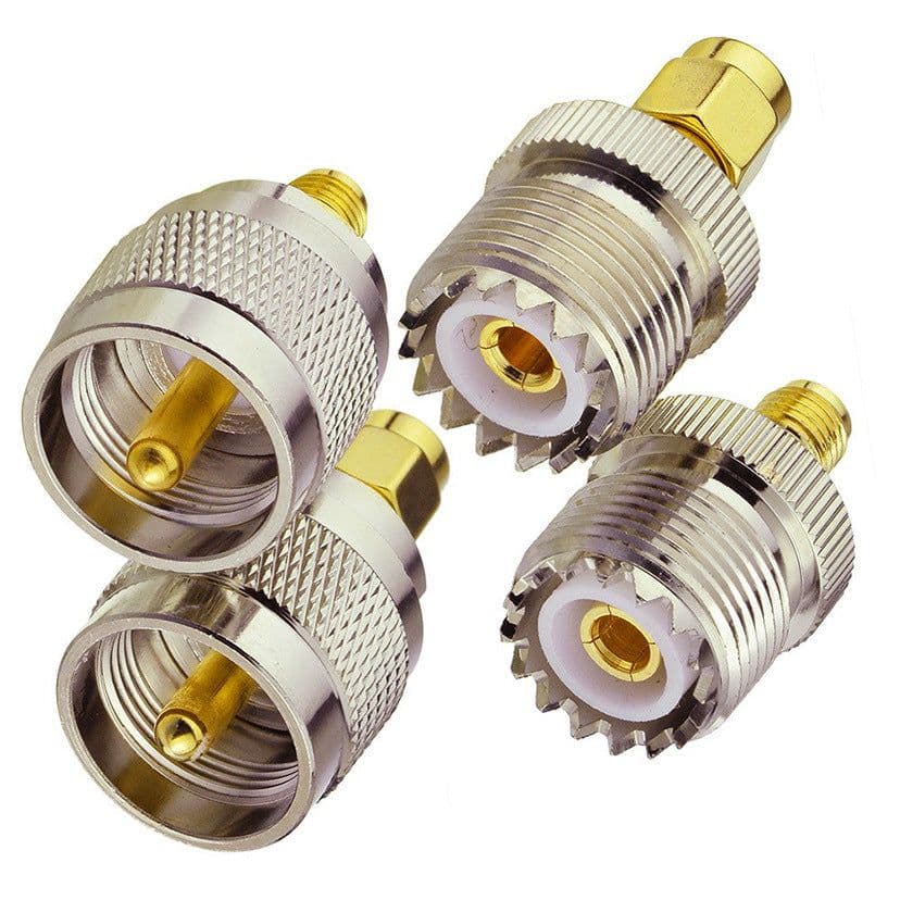 image-UHF Male PL259 Female Connector SO239 Four-piece Set SMASL16GPRS Intercom Male Motorcycle Fit Female