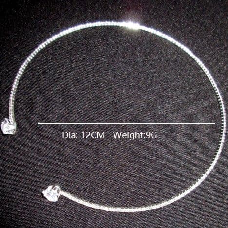 image-Fashion Jewelry Rhinestone Heart Collar Choker Necklace For Women Silver Color Simple Open Collar Necklace Torques Jewelry Accessories