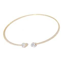 image-Fashion Jewelry Rhinestone Heart Collar Choker Necklace For Women Silver Color Simple Open Collar Necklace Torques Jewelry Accessories