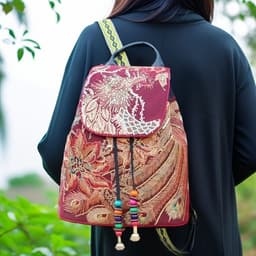 image-Fashion Women's Canvas Bucket Backpack