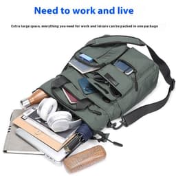 image-Business Shoulder Bag Men's Casual Multi-layer Large Capacity