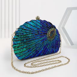 image-Women's Vintage Beaded One-shoulder Crossbody Chain Handbag