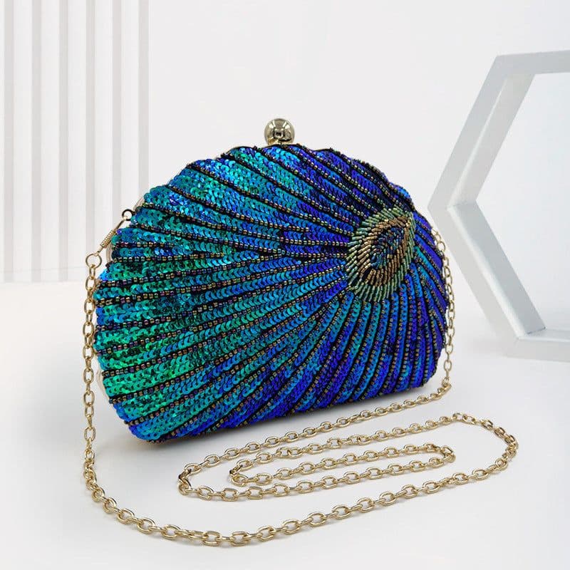 image-Women's Vintage Beaded One-shoulder Crossbody Chain Handbag