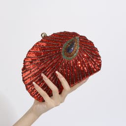 image-Women's Vintage Beaded One-shoulder Crossbody Chain Handbag