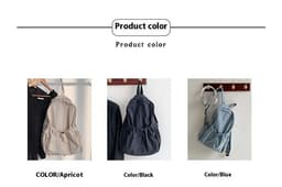 image-Korean Style Large Capacity Nylon Backpack Girls Ins Lightweight Leisure Commute Simple
