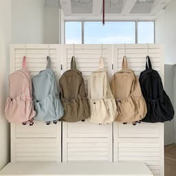 image-Korean Style Large Capacity Nylon Backpack Girls Ins Lightweight Leisure Commute Simple