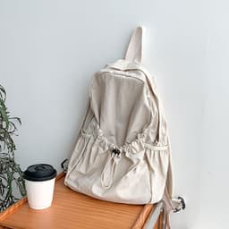 image-Korean Style Large Capacity Nylon Backpack Girls Ins Lightweight Leisure Commute Simple