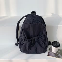 image-Korean Style Large Capacity Nylon Backpack Girls Ins Lightweight Leisure Commute Simple