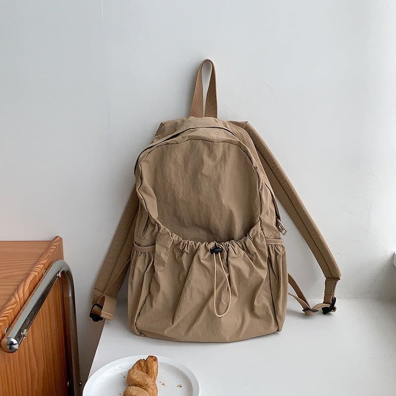 image-Korean Style Large Capacity Nylon Backpack Girls Ins Lightweight Leisure Commute Simple