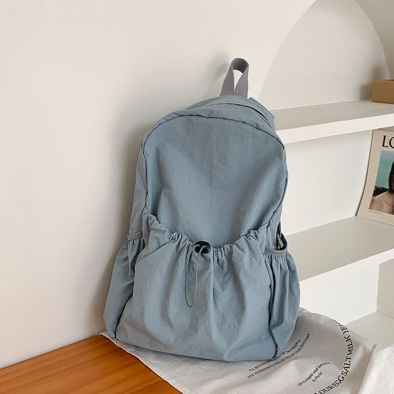 image-Korean Style Large Capacity Nylon Backpack Girls Ins Lightweight Leisure Commute Simple