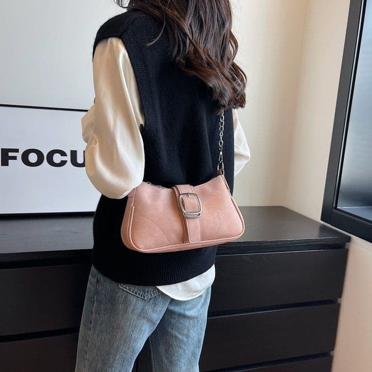 image-Denim French Stick Bag Autumn And Winter Advanced New Popular Blue Retro American Style