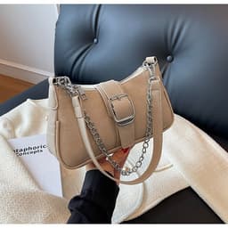 image-Denim French Stick Bag Autumn And Winter Advanced New Popular Blue Retro American Style