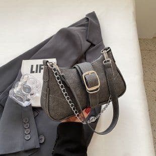image-Denim French Stick Bag Autumn And Winter Advanced New Popular Blue Retro American Style