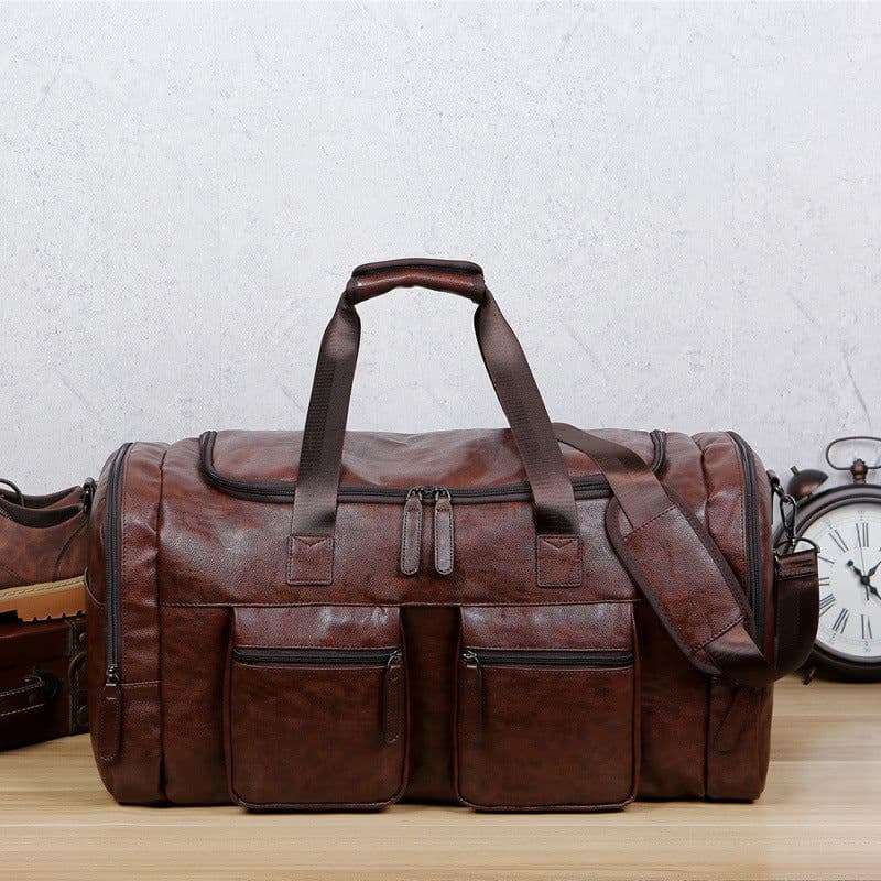 image-Men's Fashion Pu Oversized Capacity Travel Bag