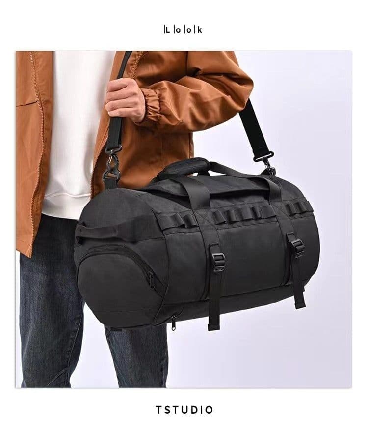 image-Men's Large Capacity Outdoor Camping Hiking Bag Portable Cross-body Shoulders Dry Wet Separation Men's Storage
