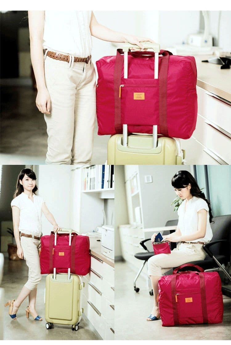image-Folding Travel Buggy Bag Unisex Jacquard Bag Clothes Bag