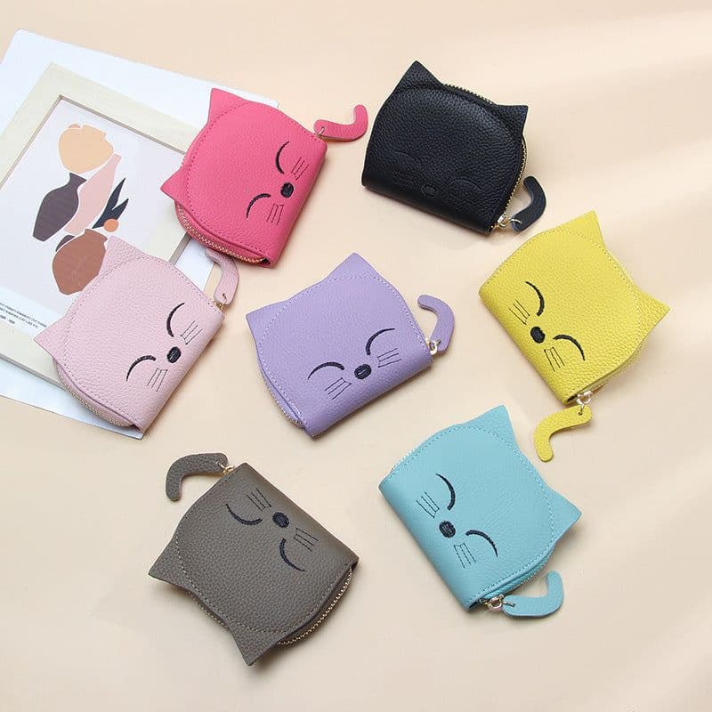 image-Women's Leather Card Holder Sweet Cartoon Pendant