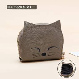 image-Women's Leather Card Holder Sweet Cartoon Pendant