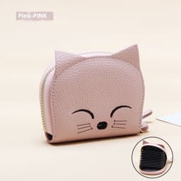 image-Women's Leather Card Holder Sweet Cartoon Pendant