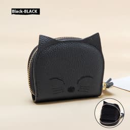image-Women's Leather Card Holder Sweet Cartoon Pendant