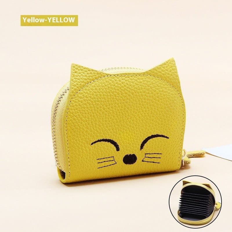 image-Women's Leather Card Holder Sweet Cartoon Pendant