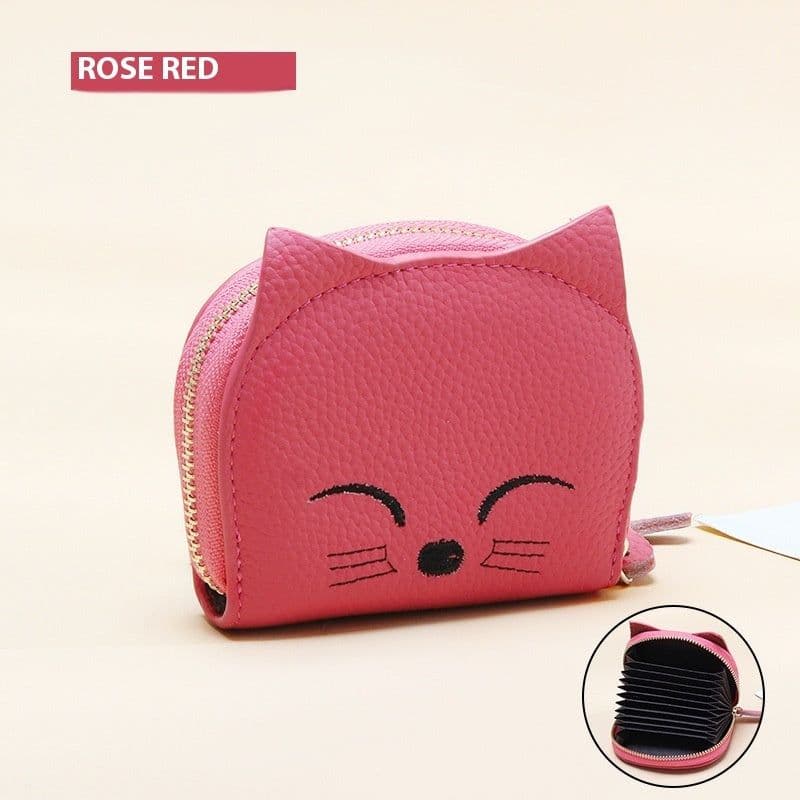 image-Women's Leather Card Holder Sweet Cartoon Pendant