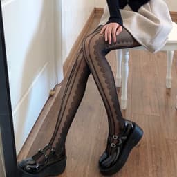 image-Japanese Style Lace Sweet Stockings Thin Snagging Resistant Pantyhose
