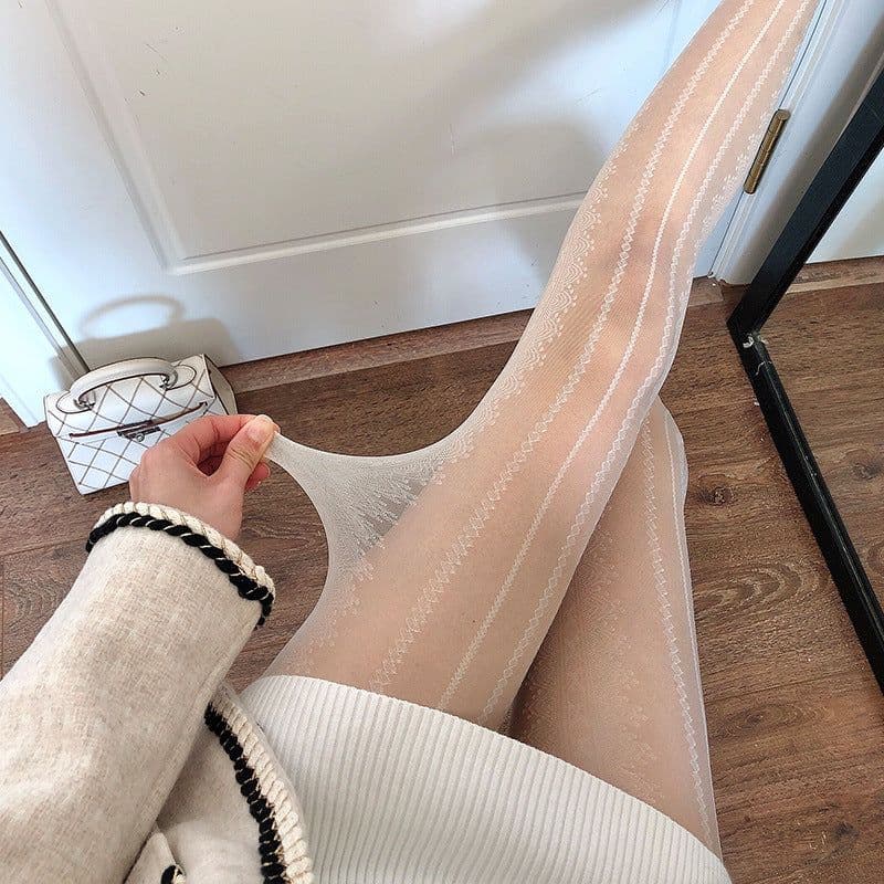 image-Japanese Style Lace Sweet Stockings Thin Snagging Resistant Pantyhose