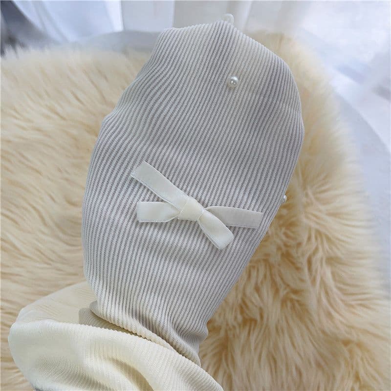 image-Sweet Pure Bow Pantyhose Pearl Anti-snagging
