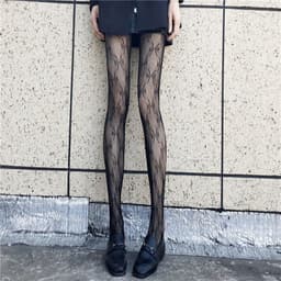 image-Fishnet Stockings HANAFUJI Stockings Thin Black Silk Pantyhose