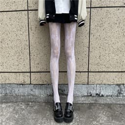 image-Fishnet Stockings HANAFUJI Stockings Thin Black Silk Pantyhose