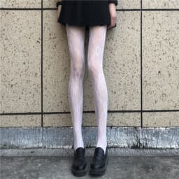 image-Fishnet Stockings HANAFUJI Stockings Thin Black Silk Pantyhose