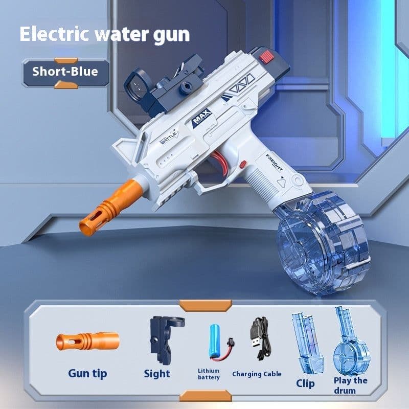 image-Children Automatic UZI Electric Backpack Water Submachine Gun Fights Summer Toy Water Guns Outdoor Beach Swimming Pool Toys