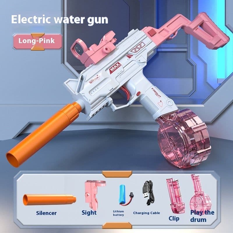 image-Children Automatic UZI Electric Backpack Water Submachine Gun Fights Summer Toy Water Guns Outdoor Beach Swimming Pool Toys