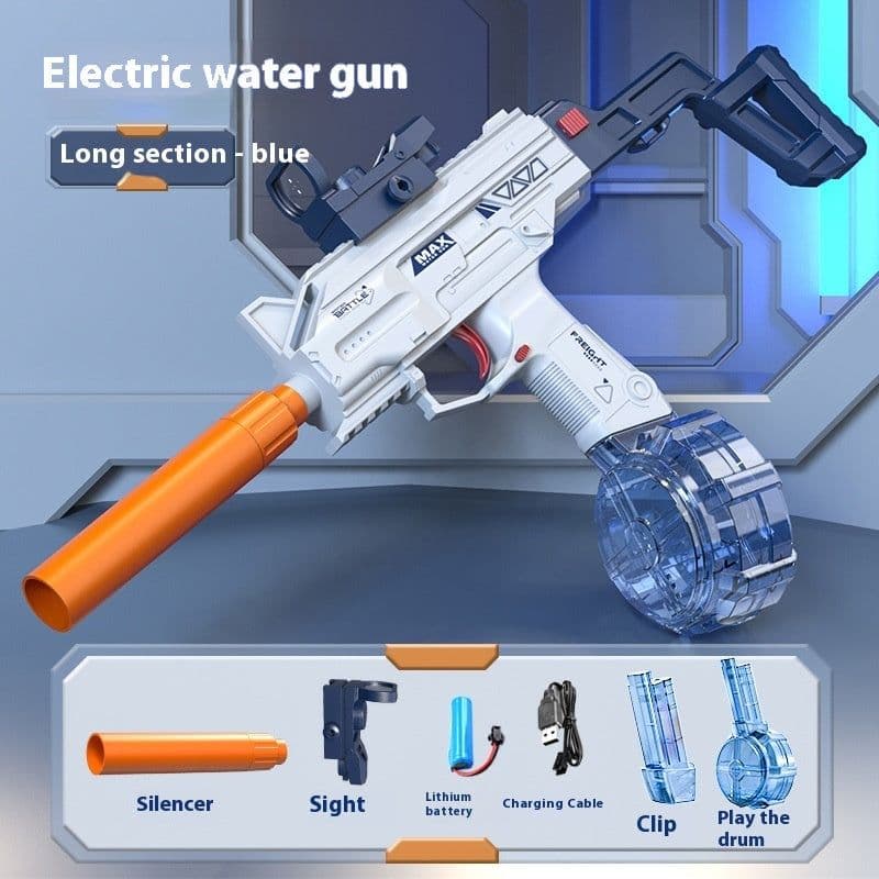 image-Children Automatic UZI Electric Backpack Water Submachine Gun Fights Summer Toy Water Guns Outdoor Beach Swimming Pool Toys