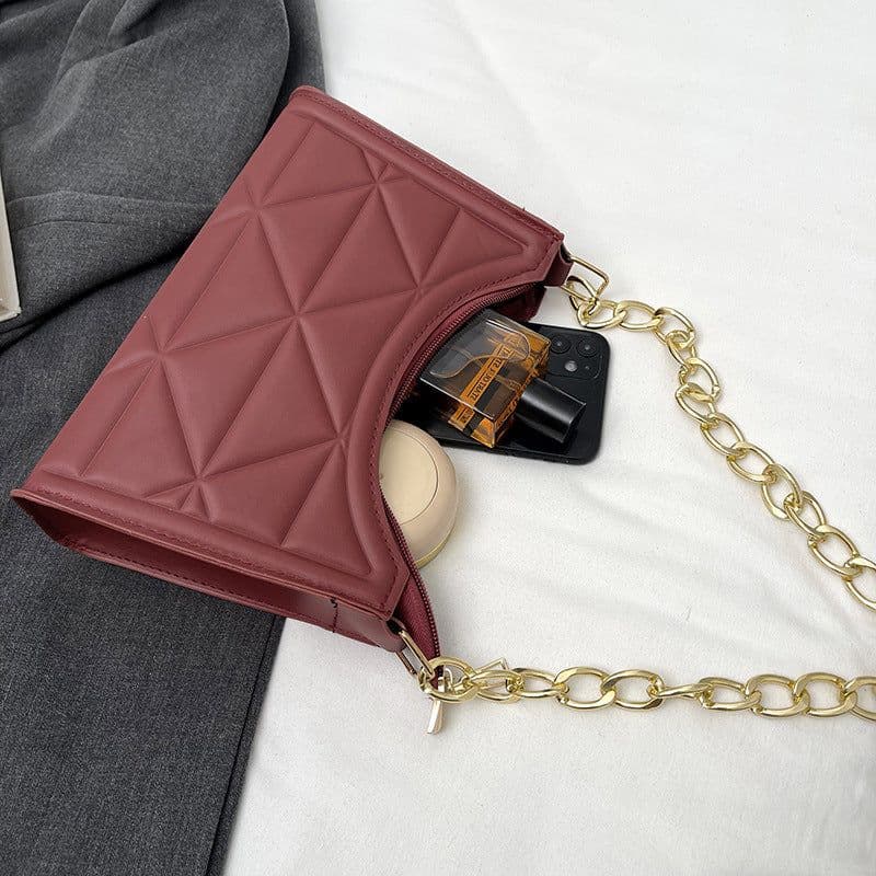 image-Diamond Retro Textured Bag Women's Chain