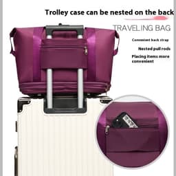 image-Double-layer Extended Large Capacity Travel Bag Dry Wet Separation Lightweight Maternity Package Coverable Handle